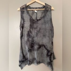 *SOLD* BlueBlue Tie Dye Cowl Mesh Lagenlook Layering Tank Tunic Size Medium